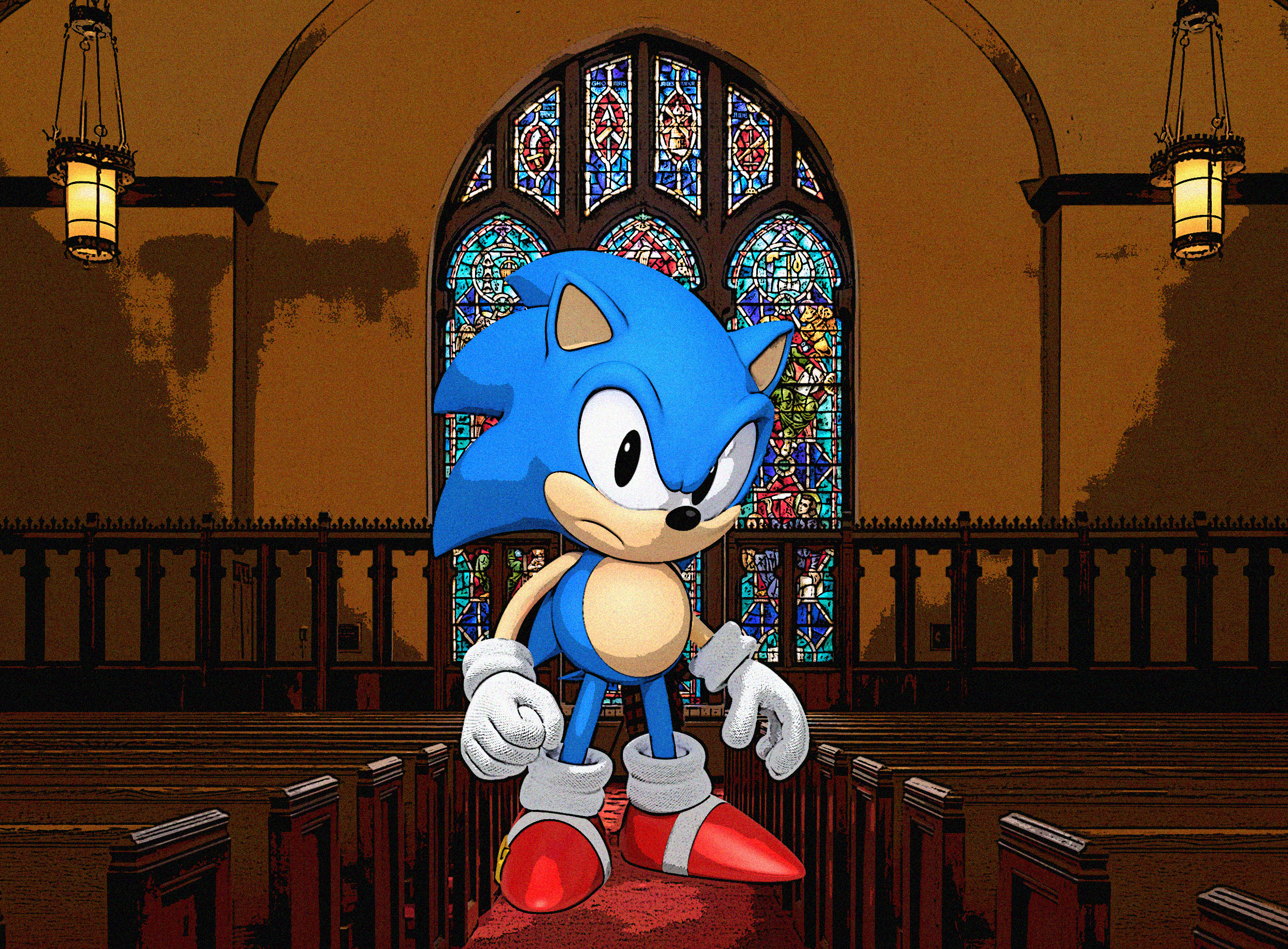Sonic the Hedgehog Comic Cover Art 4 Wall Scroll